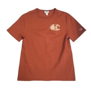 Mens/Unisex Champion   Heritage tee big logo in Sandalwood size M.